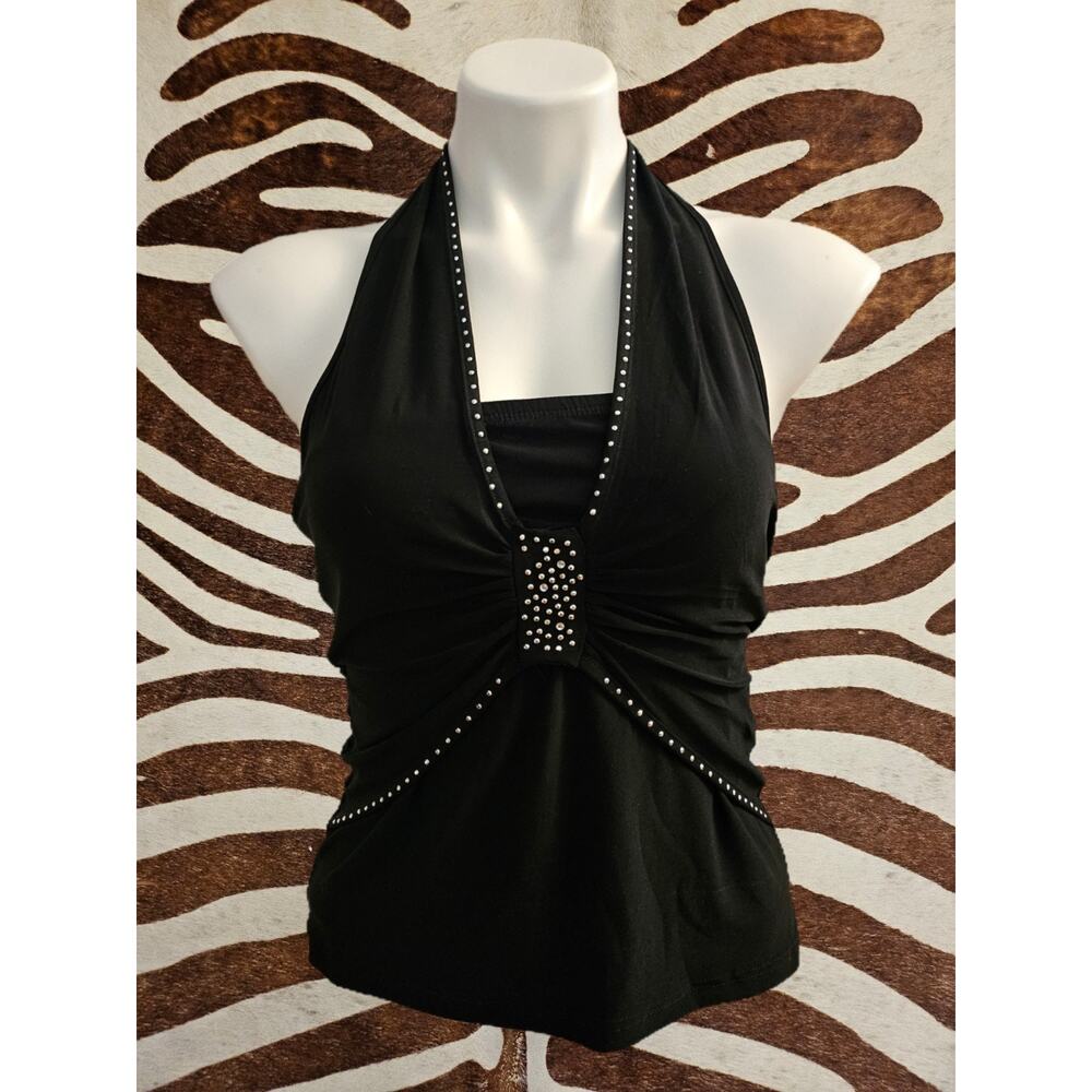 VTG 90’s Y2K Studded Babydoll Halter Top Women’s Sz M Made In USA